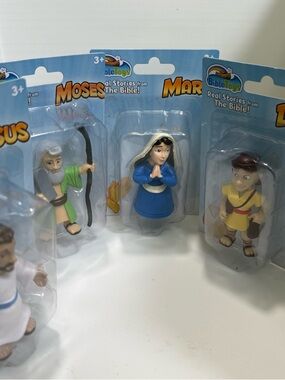BibleToys Collectible Christian Figures Set Jesus Mary Moses David Plastic